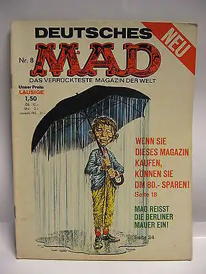 Deutsches   MAD   Nr. 8  / Comic Magazin  /  mit Alfred E. Neuman  Maske  ( L )