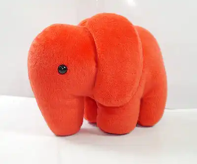 Heinrich DEICHMANN Elefant Schuh rot red Stofftier Maskottchen Werbefigur (K75)