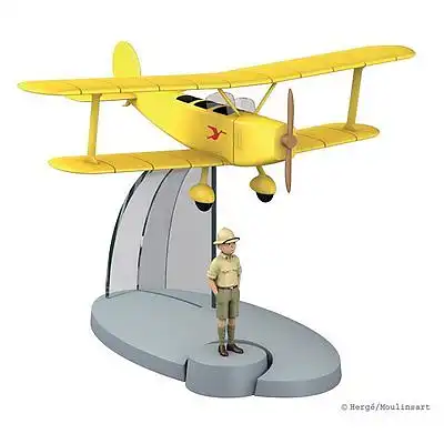 TIM & STRUPPI Biplane Flugzeug Tim Figur Tintin Moulinsart Flugzeumodell (L)
