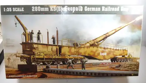 TRUMPETER 00207 Leopold German Railroad Gun 280mm K5 (E) Modellbausatz 1:35 (F5)