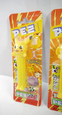 PEZ 2er Set POKEMON Pikachu Enton + 6 Bonbons Packungen 2001 NINTENDO Neu (K64)