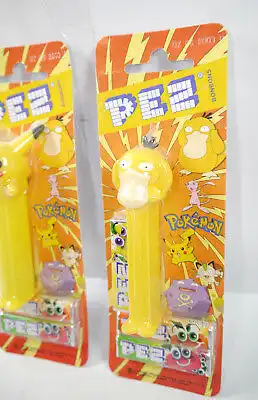 PEZ 2er Set POKEMON Pikachu Enton + 6 Bonbons Packungen 2001 NINTENDO Neu (K64)