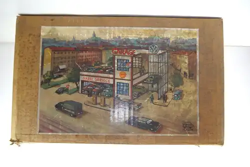 KD Konrad Dressler - SHELL Garage Spielset 60er Jahre ca.23cm - mit OVP (MF10)