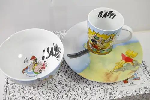 Asterix und Obelix Kinder 3er Set Müslischale +Tasse +Teller   Neu (L)*