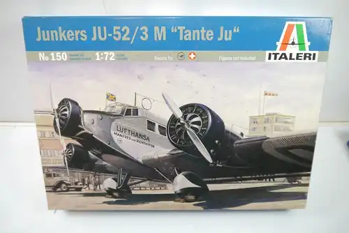ITALERI 150 Junkers JU-52/3 M Tante Ju Flugzeug Modellbausatz 1:72 (MF22)