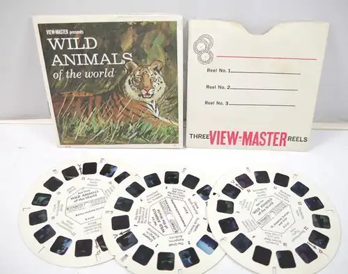VIEWMASTER Wild Animals of the World - 3 Bildscheiben mit Booklet gaf (K60) #K