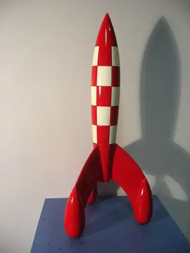 TIM und STRUPPI Rakete 2016 Kunstharz MOULINSART TINTIN 30cm NEU (L*)