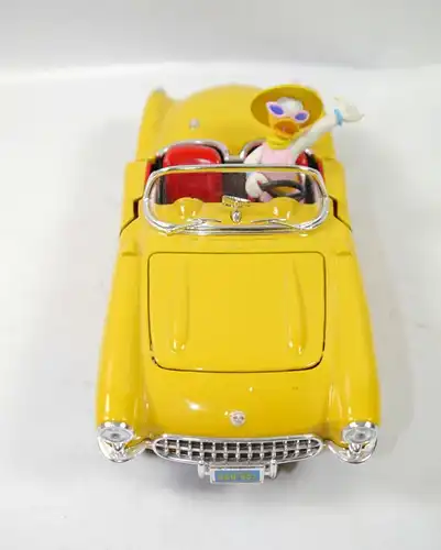 BBURAGO Chevrolet Cabrio gelb yellow Modellauto mit Daisy Figur Disney 1:24 K52