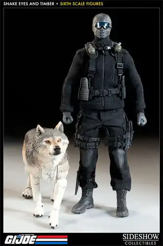 G.I.JOE Snake Eyes with Timber COMMANDO Actionfigur Set SIDESHOW 1:6 (L) *