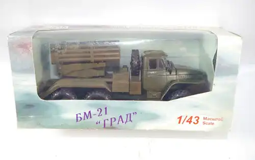 URAL - BM-21 GRAD 6X6 Launch Rocket Missile System russian Modellauto 1:43 (K58)