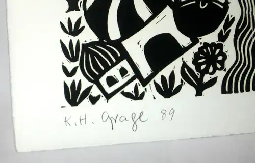 KARL HEINZ GRAGE Original Holzschnitt - Signiert und Limitiert Kunst (K16)