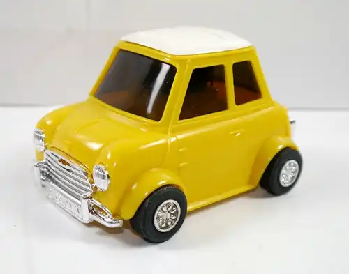 PECOLO MINI Cooper gelb yellow Auto Parfümflasche ( ohne Inhalt ) mit OVP (K52)