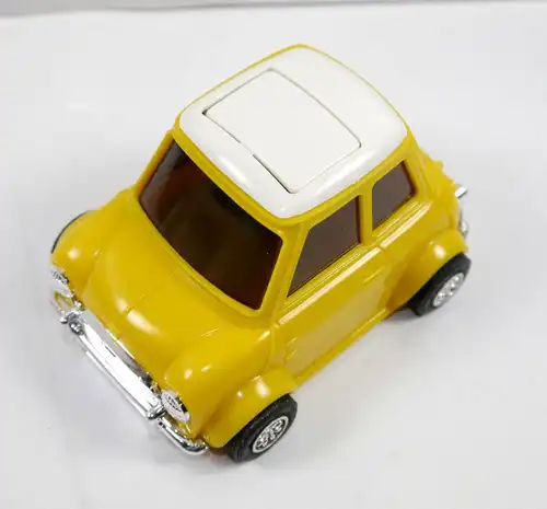 PECOLO MINI Cooper gelb yellow Auto Parfümflasche ( ohne Inhalt ) mit OVP (K52)