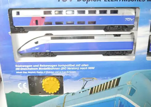 TGV DUPLEX Mehano Train Komplettset H0 Gleichstrom Triebwagen NEU (F15)