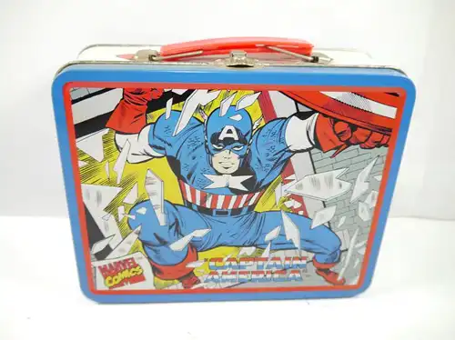 Marvel CAPTAIN AMERICA Brotdose Lunchbox Blech Comic retro 19x16 (L)