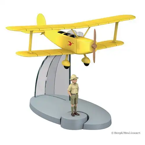 TIM & TRUPPI Doppeldecker & Tim Figur Tintin Moulinsart Flugzeumodell 29526 (L