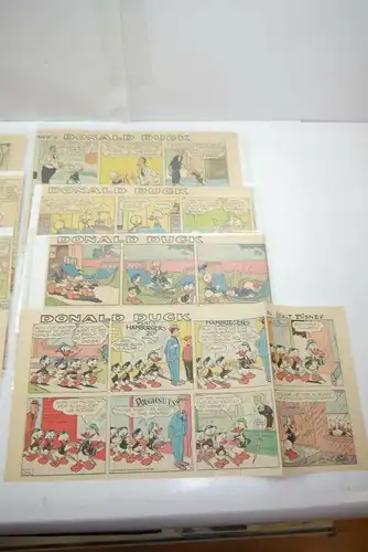 Walt Disney Donald Duck  Newspaper 8 Comic Strip´s 50 / 60 er halbe Seiten (WR9F