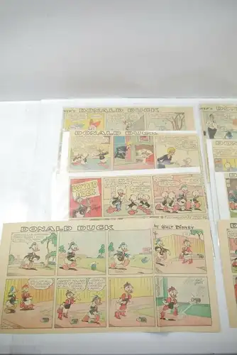 Walt Disney Donald Duck  Newspaper 8 Comic Strip´s 50 / 60 er halbe Seiten (WR9F