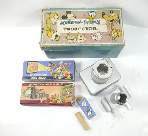 JOHNSON   DISNEY Projector  Projektor mit 13 Filmrollen 30er/40er Jahre (K4)