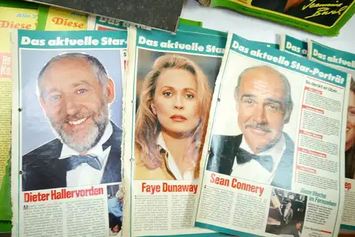 TV HÖREN UND SEHEN : 2 Ordner mit diversen Star Porträts ( 1974 - 1990 ) (WR5)
