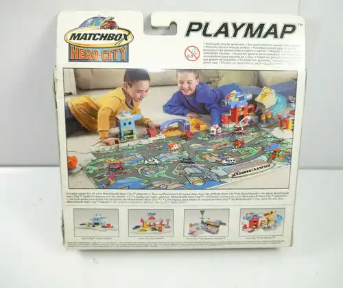 MATCHBOX Hero City PLAYMAP 3 Modellautos mit Spielmatte 1,2m x 0,75m (K29)