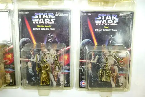 STAR WARS die cast metal key chain 8 Stk. C-3PO R2-D2 Darth Vader PLACO TOYS K34