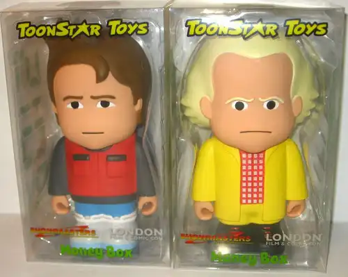 BACK TO THE FUTURE Marty McFly & Dr. Brown 2015 Money Box TOONSTAR TOYS KB1