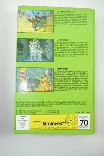 INSPEKTOR GADGET Nr. 1 2 3 4 6 VHS Video Kassette SFI Zeichentrick 1988 (WR2)
