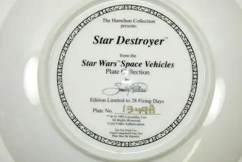 STAR WARS Hamilton Collection Star Destroyer Sammelteller Teller plate ´95 (K60)