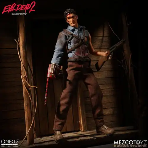 EVIL DEAD 2 / Tanz der Teufel Dead by Dawn - Ash Actionfigur MEZCO 1:12 Neu (L)*