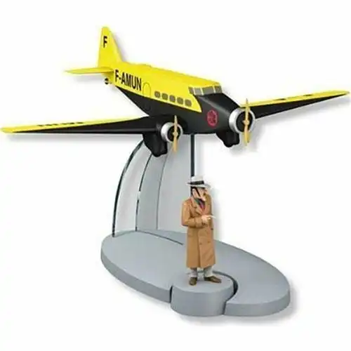 TIM & STRUPPI gelbes Air France mit Carmen Bada Flugzeug Tintin  29540 Neu (L)*