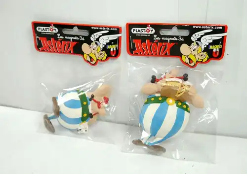 ASTERIX 2er Set Obelix Magnet Magnete 3D PLASTOY ca.8cm Neu (K40)