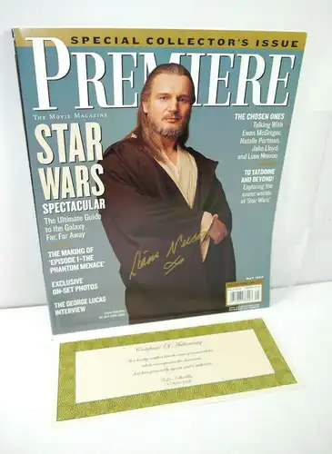 STAR WARS : Premiere May / 1999 Zeitschrift - Signiert LIAM NEESON (MF14)