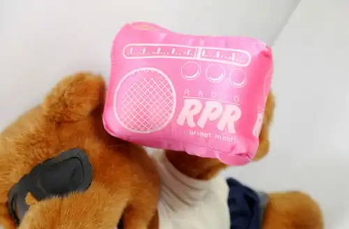 RADIO RPR Teddy Bär Plüschtier Stofftier Maskottchen Werbefigur ca.31cm (K75)