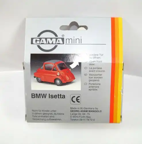 GAMA Mini  1150 BMW Isetta dunkelblau Modellauto ca.5,5cm  mit OVP (K12)