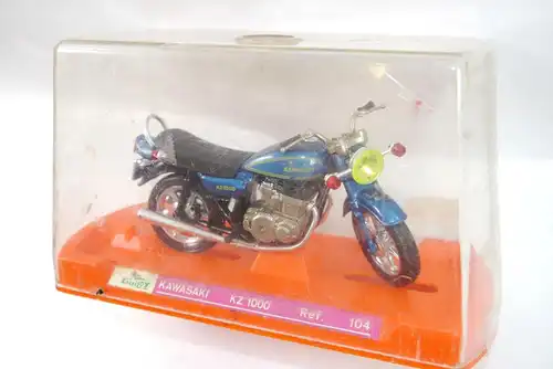 GUILOY Kawasaki KZ 1000 Ref. 104 Motorrad dunkelblau Modellauto ca.14cm (K13)