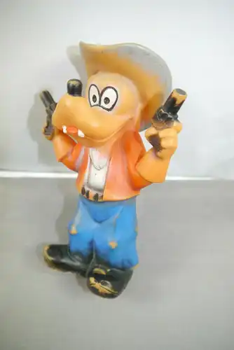 Goofy als Cowboy Disney Gummifigur Qutischer Rubber 60/70er J. Hopf ?  ( K49a)