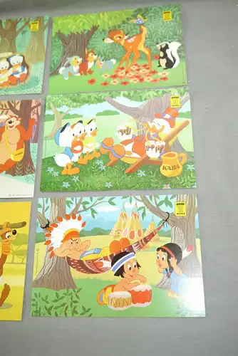 KABA  Disney Werbe 9  Postkarten Donald Goofy Micky Maus u.a.  (K25)