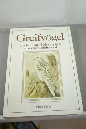 Greifvögel 1980 Original-Lithographien 19.Jh. aus 64 Tafeln Eulen Falken ua (F6)
