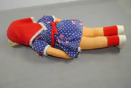 Krahmer Puppe Holzkopf  Kuck in die Welt Mädchen  DDR 35cm  (K62 )D