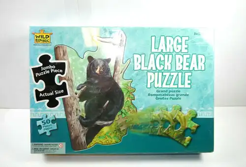 Wild Republic  Black Bear Bär   Puzzle 50  Teile   NEU   OVP  ( B6 )