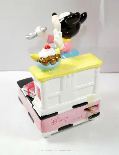 DISNEY CHARACTERS Music Box Minnie isst Eis Spieluhr Figur Porzellan SCHMID (F4)