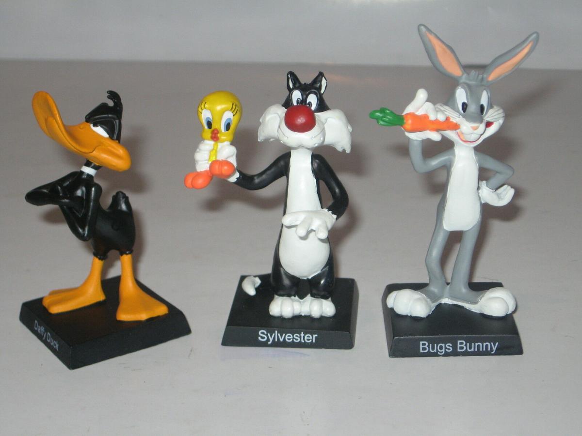 3 Looney Tunes Figuren Sylvester Daffy Duck Bugs Bunny Hobby Work Neu
