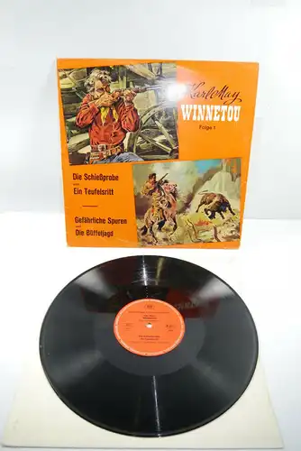 Karl May Winnetou Folge 1 Schießprobe Teufelsritt  Schallplatte  LP  tempo (WR1)