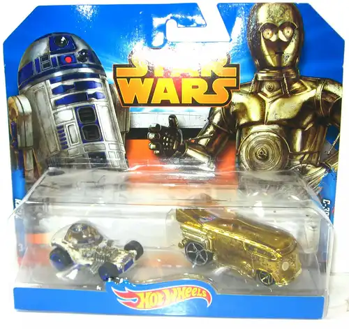 STAR WARS R2-D2 & C-3PO Autos Spielzeugautos HOT WHEELS Neu (LR8)