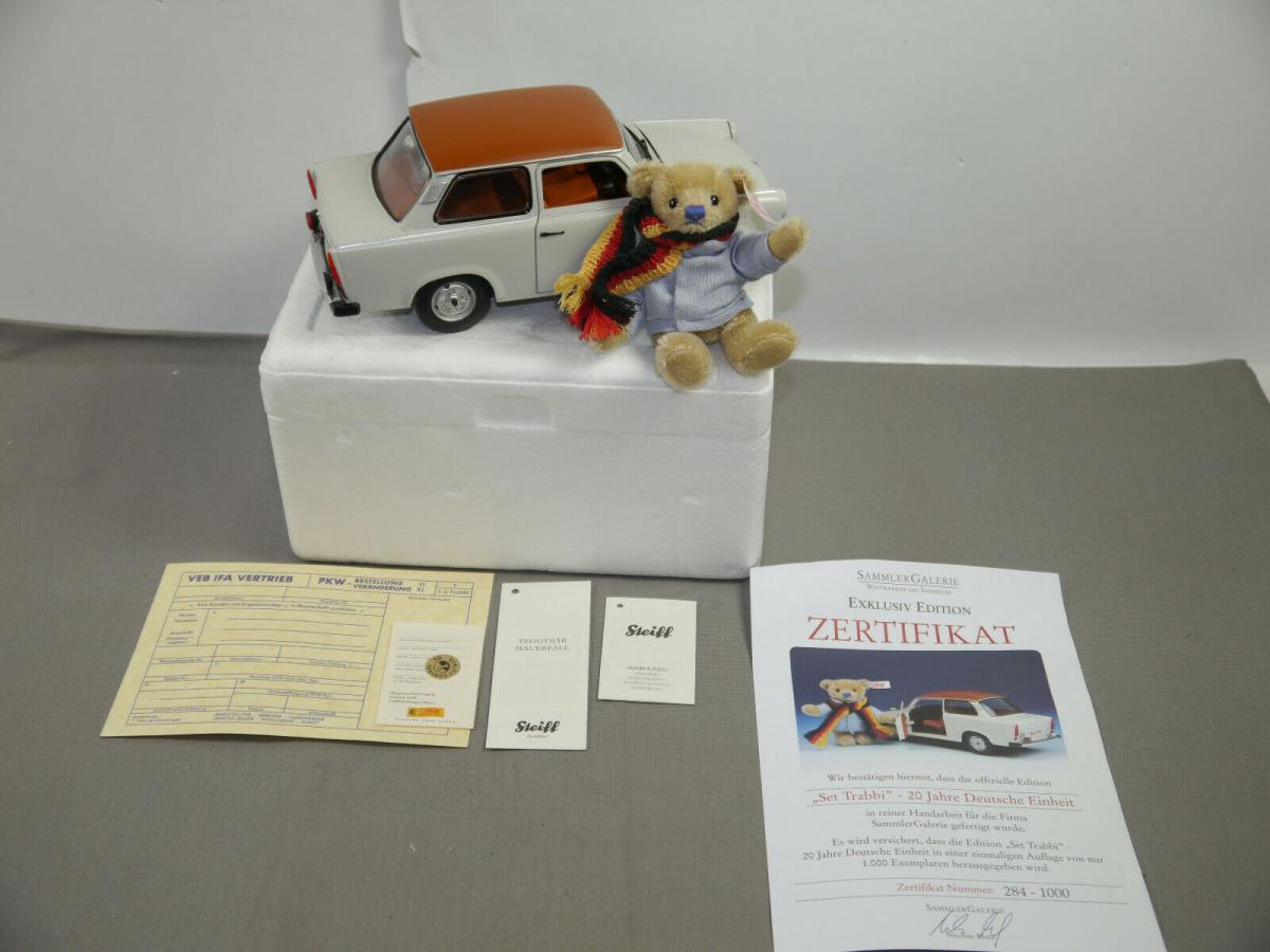 Steiff Set Trabbi Jahre Deutsche Einheit Lim Trabant Teddy K54 Nr Oldthing Steifftiere