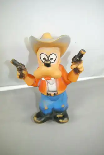 Goofy als Cowboy Disney Gummifigur Qutischer Rubber 60/70er J. Hopf ?  ( K18)