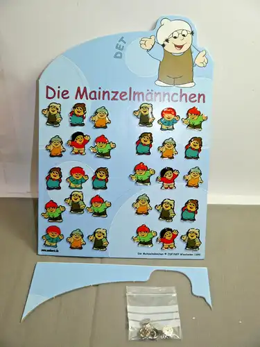 ZDF Mainzelmännchen 30 Pin´s Anstecker Verkaufsdisplay Edi Det Conni Anton K23