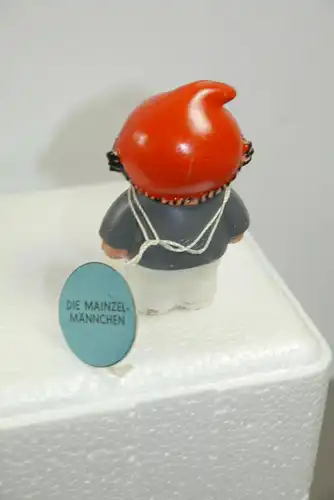 ZDF Mainzelmännchen DET & Fritzchen Goebel 60er J. ca. 6 mit Schild und OVP  K25