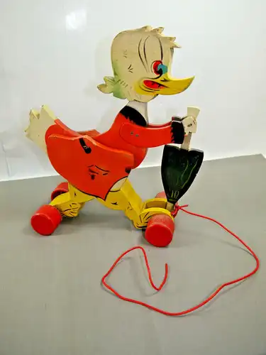 Disney  Uncle Scrooge DAGOBERT DUCK Holzspielzeug Wooden Ente ca.24cm K32